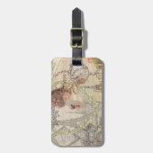 Paris France Hübsch Girl Eiffel Gepäckanhänger (Vorderseite vertikal)