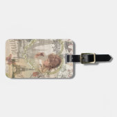 Paris France Hübsch Girl Eiffel Gepäckanhänger (Vorderseite horizontal)