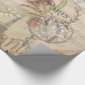 Paris France Hübsch Girl Eiffel Geschenkpapier (Ecke)