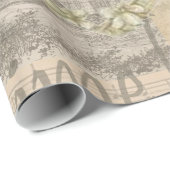 Paris France Hübsch Girl Eiffel Geschenkpapier (Rolleneckpunkt)