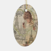 Paris France Hübsch Girl Eiffel Keramikornament (Rechts)