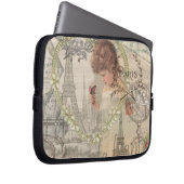 Paris France Hübsch Girl Eiffel Laptopschutzhülle (Vorne Rechts)