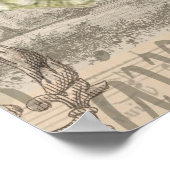 Paris France Hübsch Girl Eiffel Poster (Ecke)