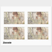 Paris France Hübsch Girl Eiffel Rechteckiger Aufkleber (Blatt)