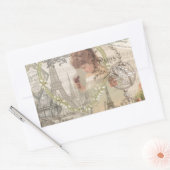 Paris France Hübsch Girl Eiffel Rechteckiger Aufkleber (Umschlag)