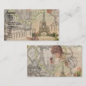 Paris France Hübsch Girl Eiffel Visitenkarte (Vorne/Hinten)