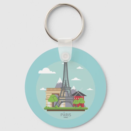 Paris France Landmarks Eiffel Tower Key Chains Schlüsselanhänger (Vorderseite)