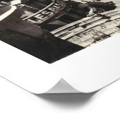 Paris France L'Avenue des Champs-Elysses, 1950er Poster (Ecke)