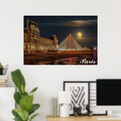 Paris France Louvre Museum Pyramid Travel Foto Poster (Heimbüro)