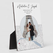 Paris France Map Wedding Verlobung Foto Gift Fotoplatte (Seite)
