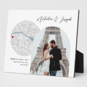 Paris France Map Wedding Verlobung Foto Gift Fotoplatte (Seite)