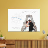 Paris France Map Wedding Verlobung Foto Gift Leinwanddruck (Insitu (Wohnzimmer))