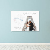 Paris France Map Wedding Verlobung Foto Gift Leinwanddruck (Insitu (Holzboden))