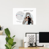 Paris France Map Wedding Verlobung Foto Gift Poster (Heimbüro)