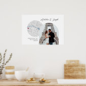 Paris France Map Wedding Verlobung Foto Gift Poster (Küche)