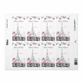 Paris France Merci Label Eiffel Tower Pink Roses (Vorne)