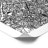 Paris France Minimal Modern Street Map Poster (Ecke)