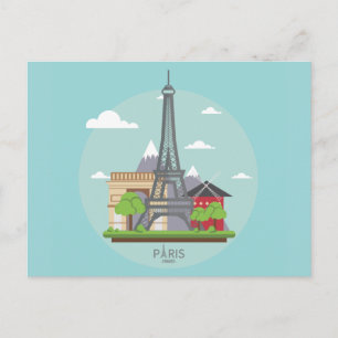 Paris France Post Card Postkarte
