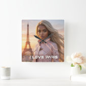 PARIS - FRANCE QUADRATISCHE WANDUHR (Zuhause)