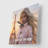 PARIS - FRANCE QUADRATISCHE WANDUHR (Winkel)