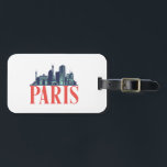 Paris France Retro City Skyline Vintag Cityscape Gepäckanhänger<br><div class="desc">Vintages und retro City Design mit wunderschöner Skyline, touristischer Attraktion und Stadtbild. Cooler Wolkenkratzer und Gebäude Silhouette Illustrationen für Touristen und Reisende. Ideal als Souvenir, um Zuhause auf Reisen zu bringen. Rett die Erinnerung an deine Reise und Ferien mit Familie und Freunden. Die Hintergrundfarbe kann auf die gewünschte Farbe angepasst...</div>
