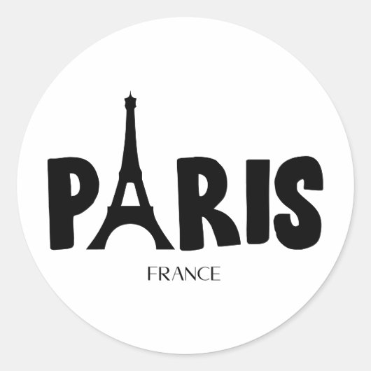 Paris France  Runder Aufkleber (Vorderseite)