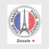 Paris France Seal Sticker Round Flag (Blatt)