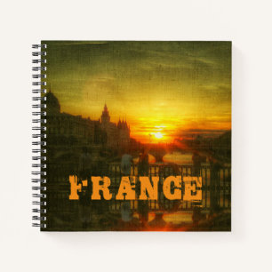Paris France Seine Sunset Architecture Notizblock