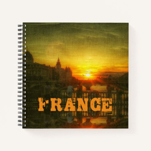 Paris France Seine Sunset Architecture Notizblock (Vorderseite)