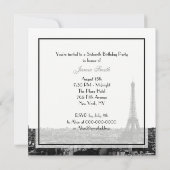 Paris France Skyline #1 BW Sweet 16 V Einladung (Rückseite)