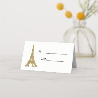 Paris France Skyline #2 Imitate Gold Escort Cards Platzkarte