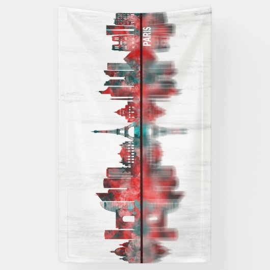Paris France Skyline Banner (Vertikal)