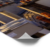 Paris France Skyline Eiffel Tower Pink Sky Poster (Ecke)