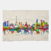 Paris France Skyline Geschirrtuch (Horizontal)