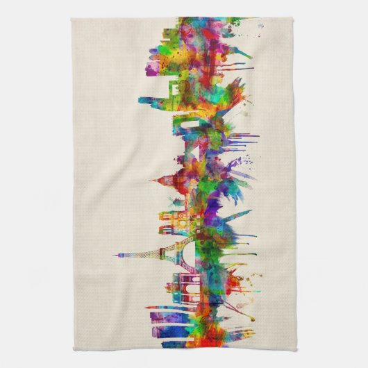 Paris France Skyline Geschirrtuch (Vertikal)