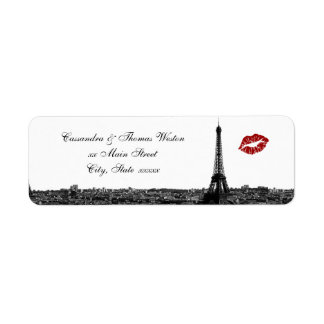 Paris France Skyline Kiss #1 BW H Rücksendeadresse