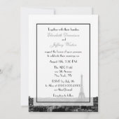 Paris France Skyline Kiss #1 BW V Wedding Einladung (Rückseite)