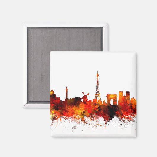 Paris France Skyline Magnet (Vorderseite/Rückseite)