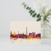 Paris France Skyline Postkarte (Stehend Vorderseite)