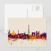 Paris France Skyline Postkarte (Vorne/Hinten)