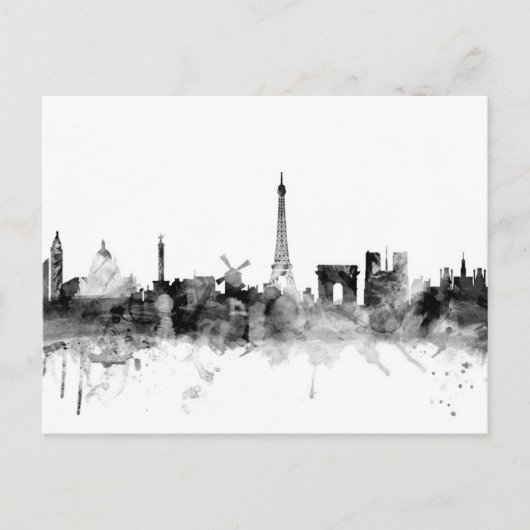 Paris France Skyline Postkarte (Vorderseite)