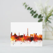 Paris France Skyline Postkarte (Stehend Vorderseite)