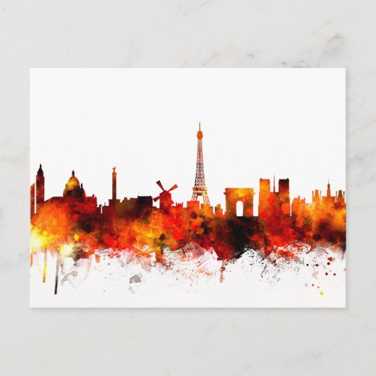 Paris France Skyline Postkarte (Vorderseite)