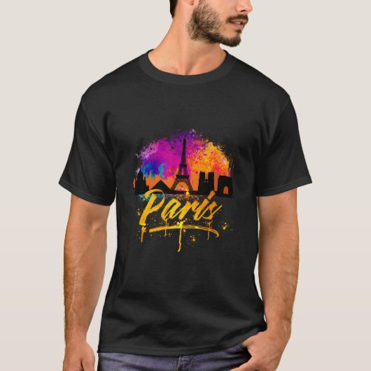 Paris France Skyline T-Shirt (Vorderseite)