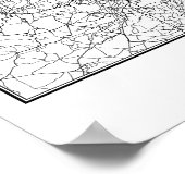 Paris France Street Map Poster (Ecke)