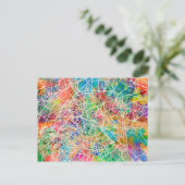 Paris France Street Map Postkarte (Stehend Vorderseite)