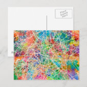 Paris France Street Map Postkarte (Vorne/Hinten)