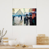 Paris France Street Scene Rainy Day Poster (Küche)