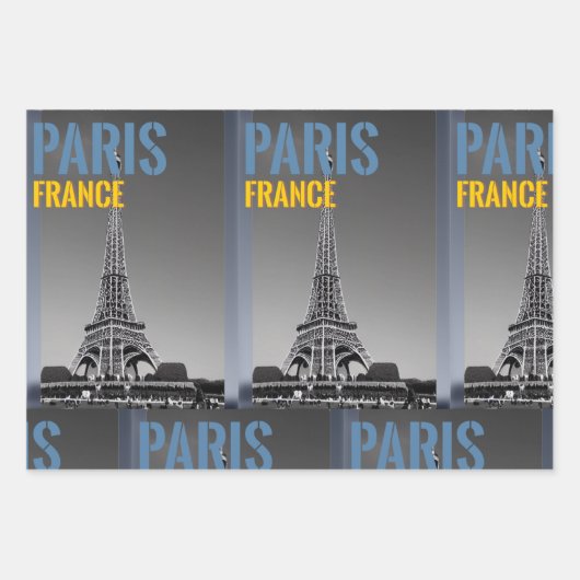 Paris France Throw Pillow Geschenkpapier Set (Vorderseite 3)