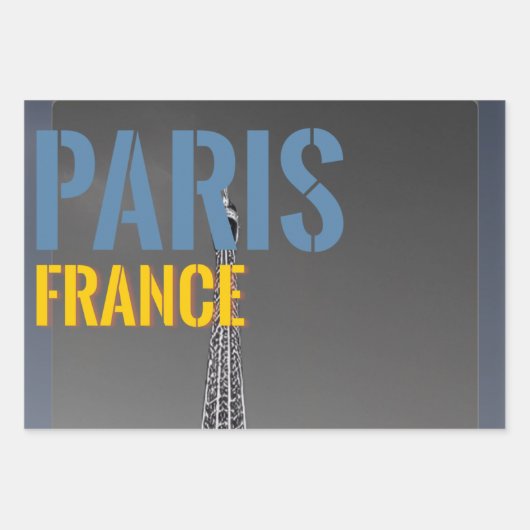 Paris France Throw Pillow Geschenkpapier Set (Vorderseite 2)